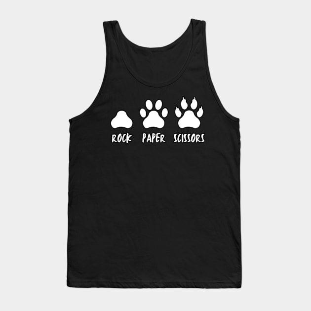 Rock Paper Scissors Cat Paw Print Tank Top by Caregiverology